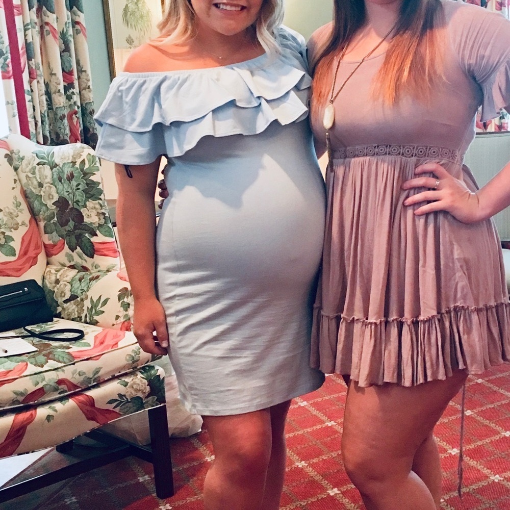 H&M Light Blue Off Shoulder Dress